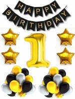 FANEX High Quality 7th Birthday Baby Girl or Boy Decoration Combo Foil curtain Pink, Number Foil Balloon and Gold and Pink Metallic Balloons Gold Star