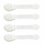 THE LITTLE LOOKERS White Baby Safety Lock with Push Button and Nylon Strap (Pack of 4)