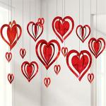 My Party Suppliers Valentines 3D Heart Hanging Decorations