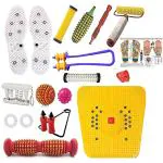 ekin Battery Powered Acupressure Massager & Sujok Tools Combo Kit Bio-Magnetic Mat & Foot Roller