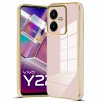 Star Craftune Back Cover for Vivo Y22 5G, 6D Liquid TPU Silicone Shockproof Flexible with Camera Protection Soft Back Cover Case for Vivo Y22, 5G- Pink
