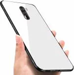 AUTOCASE Pocco F1 White Rubber, Polycarbonate, Glass and Silicon Dual Protection Back Cover