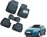 WolkomHome Car Mats Luxury Floor 3D Mat Carpets Black for Maruti Suzuki Swift Dzire Type-2