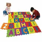 Chekido 31 * 31 cm ABCD mats for Kids Large Size Floor Alphabet mats for Kids Puzzle Interlocking Learning Foam alphabetic Play mat Big Size (26 Pieces)