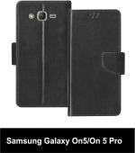 Sbms Samsung Galaxy On5, Samsung Galaxy On5 Pro Black Artificial Leather Shock Proof Flip Cover