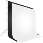 coku Photography Backdrop Background Lekera Cloth for Photo Shoot Portrait Video Shooting with Carry Bag - (White and Black) (8x12 ft) (pack of 2)