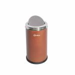 Mofna Brown Stainless Steel Cylindrical Swing Dustbin, 12 x 24 inch (Pack of 1)