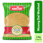 Ahaar 2Kg Moong Dal Washed Split (1Kg X 2 Pack)