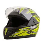 TIARA TRH-019 Motorcycle Full Face Helmet for Men & Women, Graphic Neon Matt Finish Clear Visor ISI Approved