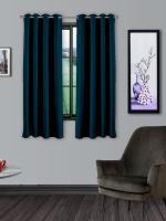 Divine Casa Super Satin Blackout Dark Blue Solid Set of 2 Window Curtain (127 X 152 cm) SSBW0082