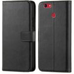 Tingtong Flip Cover for Oppo F7 | Magnetic Closurer| PU Leather Magnetic Wallet Back Cover Case (Black)