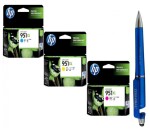 HP 951XL C/M/Y Original Ink Cartridge (Set of 3) With ITGLOBAL 3in1 Multi-Function Pen