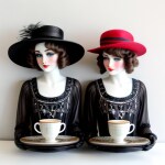 Love Creation 12x18 Size poster print for creative wall art- flapper-girl-morning-brew-set-8345(Non Sticker)