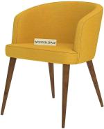 Wooden Space Dining Chair, Study Chair, Accent Chair in Fabric, Vintage Chair Lounge Chair Solid Wood Dining Chair (Set of 4, Finish Color - Yellow)