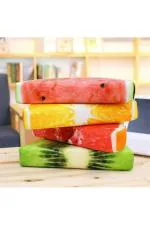 Keshav Creation Fruit Slice Multicolor Foam Soft Plush Cushion Orange, Kiwi and Watermelon Cushion (Pack of 3)