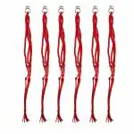 IYAL ROPES Plant Hanger Pack of 12,Hanging Plant pots Indoor Outdoor, Nylon Rope 22 inch (Red) | Red