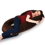 Mothersyard Full Body C Shape Maternity/Pregnancy Pillow - Baby Nursing Cushion & Maternity Pillow for Pregnant Women Made of 100% Velvet Pillow Cover - Brown