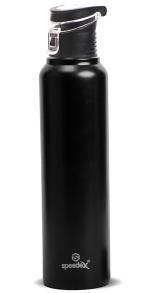 Speedex Stainless Steel Water Bottle 1 Litre Leakproof Black Color