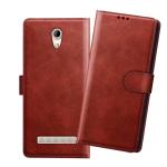 HANIRY Flip cover For Micromax Bharat 2 flip cover / Q402 flip cover / Micromax Bharat 2 Plus flip cover / Brown