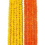 WDECOR Artificial flowers Home Decoration Diwali puja Temple Yellow, Orange Marigold Artificial Flower (60 inch, Pack of 10, Garlands)