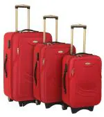 STUNNERZ Soft Body Set of 3 Luggage Trolley Bag Travel Bags Suitcase Small, Medium, Large ,Red