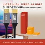 C & E 8K HDMI 2.1 Cable 10FT, Certified 48Gbps Ultra High Speed HDMI Cable 3.5M