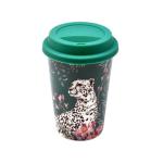 Kookee Ceramic Coffee or Tea Tall Tumbler with Silicone Lid for Office, Home, or Gifting - 275ml (7858)