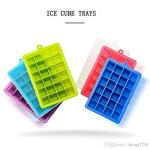 HARVI ENTERPRISE Square Shape Silicone Ice Cube Tray for Freezer Ice Cube Hot Silicone Freeze Box Cold Drinking Silicone Ice Cube Trays - 24 Cavity Per Ice Tray