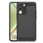 Knotyy Vivo Y200 5G Back Cover | Hybrid Shock Proof Case Cover| Matte Soft Silicon Flexible | Back Cover for Vivo Y200 5G (Black)