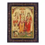 Hawai Gold Plated Shree Ram Darbar Photo Frame for Worship Use 8.5x7 inch SFDI00594_BLKFRM