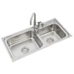 Anupam LS338BB 304 Grade Stainless Steel Double Square Bowl Kitchen Sink (42 x 20 x 8 inch)