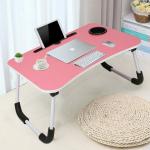 DeeZ - Style with elegance Multi-Purpose Laptop Desk for Study and Reading with Foldable Non-Slip Legs Reading Table Tray, Laptop Table, Laptop Stands, Laptop Desk, Foldable Study Laptop Table, Study Table (Pink)