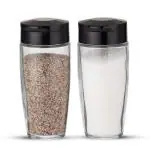 Red Butler Glass Spice and Salt-Pepper Sprinkler Set/120 ML, Clear Reusable and Safe Containers Jars with Shaker Lids for Storing Salt, Spice, Herbs and Seasoning Powders Set of 2 Piece