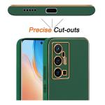 Casotec Leather PC TPU Case for Vivo X70 Pro Plus 5G | PC + TPU | Shockproof | Metal Plating | Camera Protection - Green