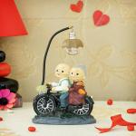 TIED RIBBONS Multicolor Resin Old Age Couple with LED Light Showpiece 22.8 x 13.9 x 22.8 cm