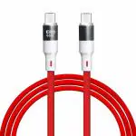 ERD UC-121 USB Type C to C Metal Data Cable, 65W Super Fast PD Charging, High-Speed Data Transfer, Durable, High Strength with 5mm OD cable, 1m Long, Compatible with USB-C Devices, Laptops, White Red