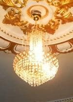 SHRI MAHAL ANTIQUES Round Crystal Big size Jhhomar Incandescent Chandelier for Living Room