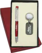 UJJi Happy Anniversary Printed 2in1 Combo with Cristal Filled Ball Pen with Keychain