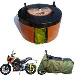 BIKEBLAZER Army Camouflage KTM 390 Adventure, 2021 RC 125, 200 and 790 Duke Nylon Semi Automatic Bike Body Cover