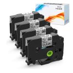 HAIDERY HARDWARE AUTM HGZ Black Replacement for Brother P Touch Label Tape Tze-131 (Tz-131) Laminated Tze Label Tape Compatible with Brother P Touch Labeler PT-D210 PT-H110 PT-D400AD (12mm 0.47 inch) ( Pack of 4)