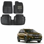 Oshotto 4D Artificial Leather Car Floor Mats For Maruti Suzuki XL6 - Set of 4 (Complete Mat with Third Row) - Black
