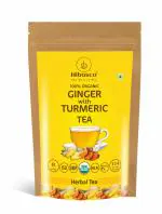 Organic Ginger with Turmeric Tea - 227 gm, Loose Herbal Tea I Energy Boosting I Resealable Pack, 100% Pure & Natural I No additives, No preservative, Halal, Non GMO