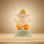 pujaNpujari Lord Ganesha/Ganapati Murti Idol Showpiece on Chowki for Home Decor