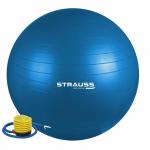 Strauss Anti Burst Gym Ball with Foot Pump, 65 Cm, (Blue)