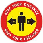 Cvanu KEEP YOUR DISTANCE 1 m. Emergency Sign