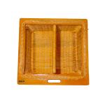 DKON Wooden Wicker Basket With Single Partition For Modular Kitchen (Size : 22.5
