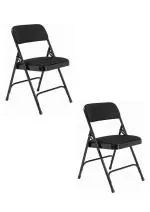NGFC Metal Folding Chair with Cushion Seat and Back Support Set of 2