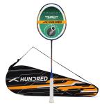 Hundred Black, Blue Carbon Fibre Atomic X 35 Spd Strung Badminton Racket With Full Cover - One Size