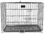 Petarchi Design Studio for Pets Powder Coated Metal Wire Heavy Duty Double Door Design Foldable Metal Wire Cage Doghouse Kennel Crate Pinjra for Dogs (42 Inch, Black and Blue) Pack Of 2