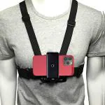 Hiffin Black Adjustable Body Harness Chest Belt Strap With Mobile Clip For Go Pro